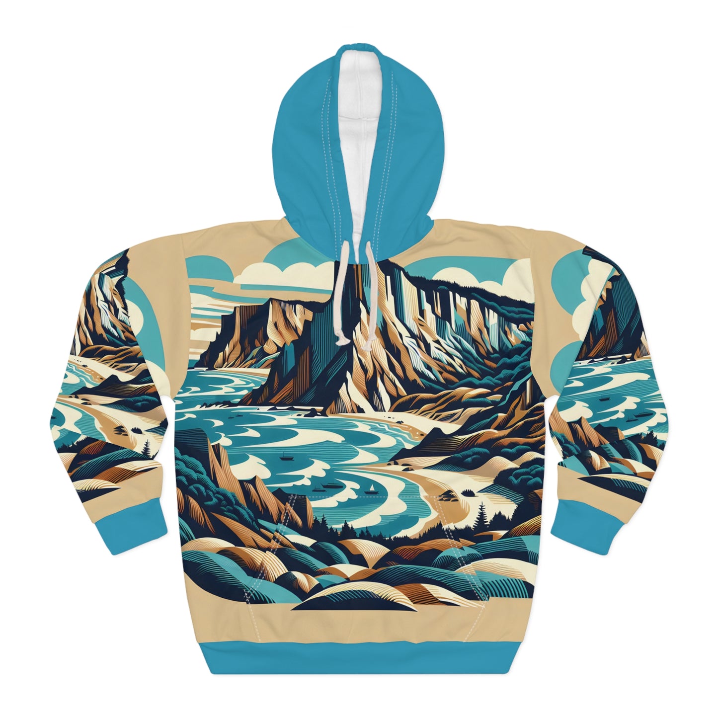 Cape Cod All Over Print Hoodie Outdoor Apparel Travel Fashion Apparel Pullover