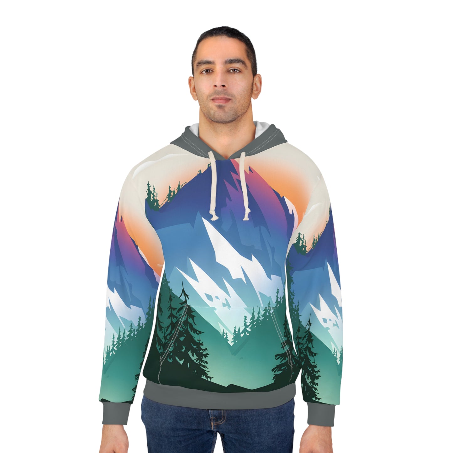 Drifting Summit All Over Print Pullover Hoodie for Outdoor Adventure Lovers