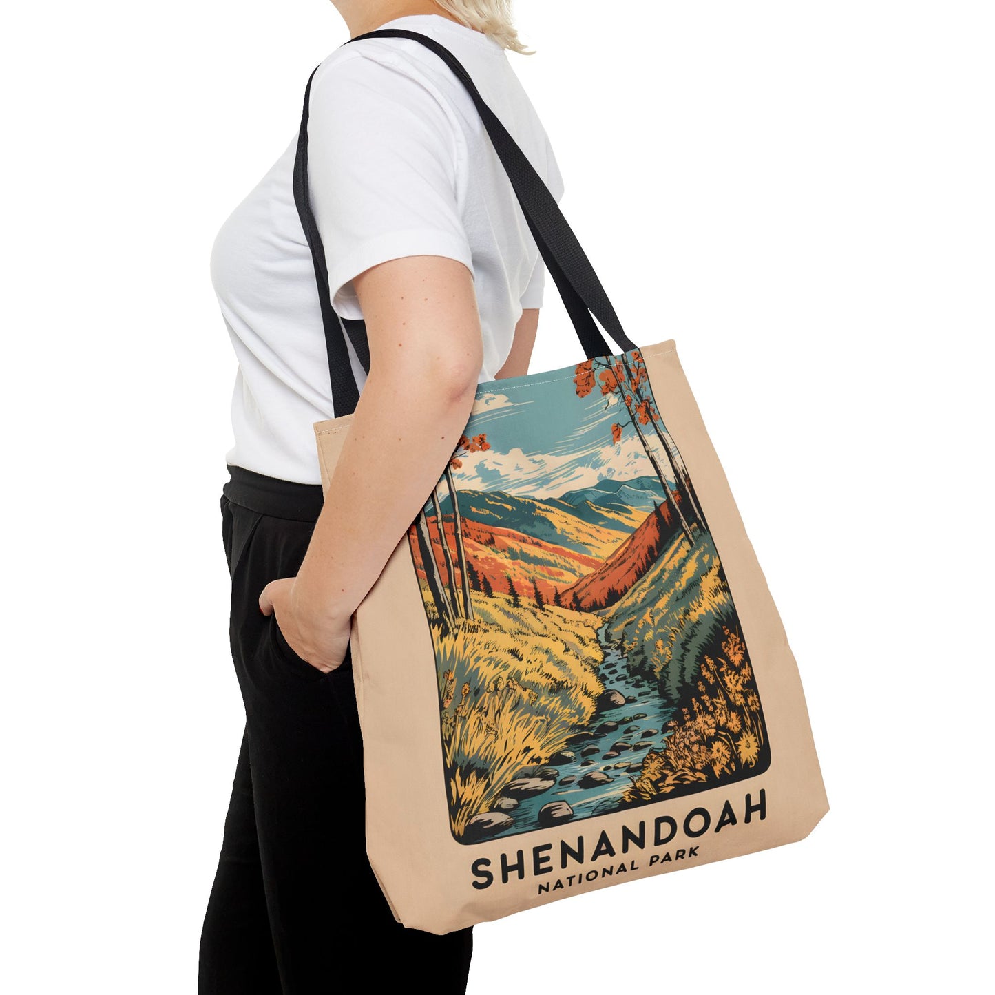 Shenandoah Tote Bag Scenic Mountain Print Nature Hiking Gift Adventure Art