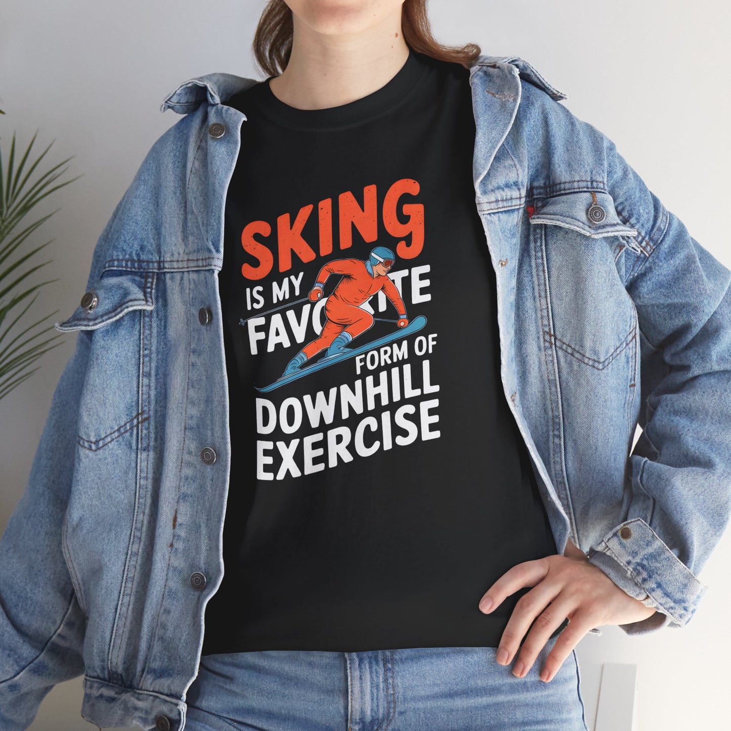 Skiing is my favorite downhill exercise winter sports t-shirt gift - T Shirt