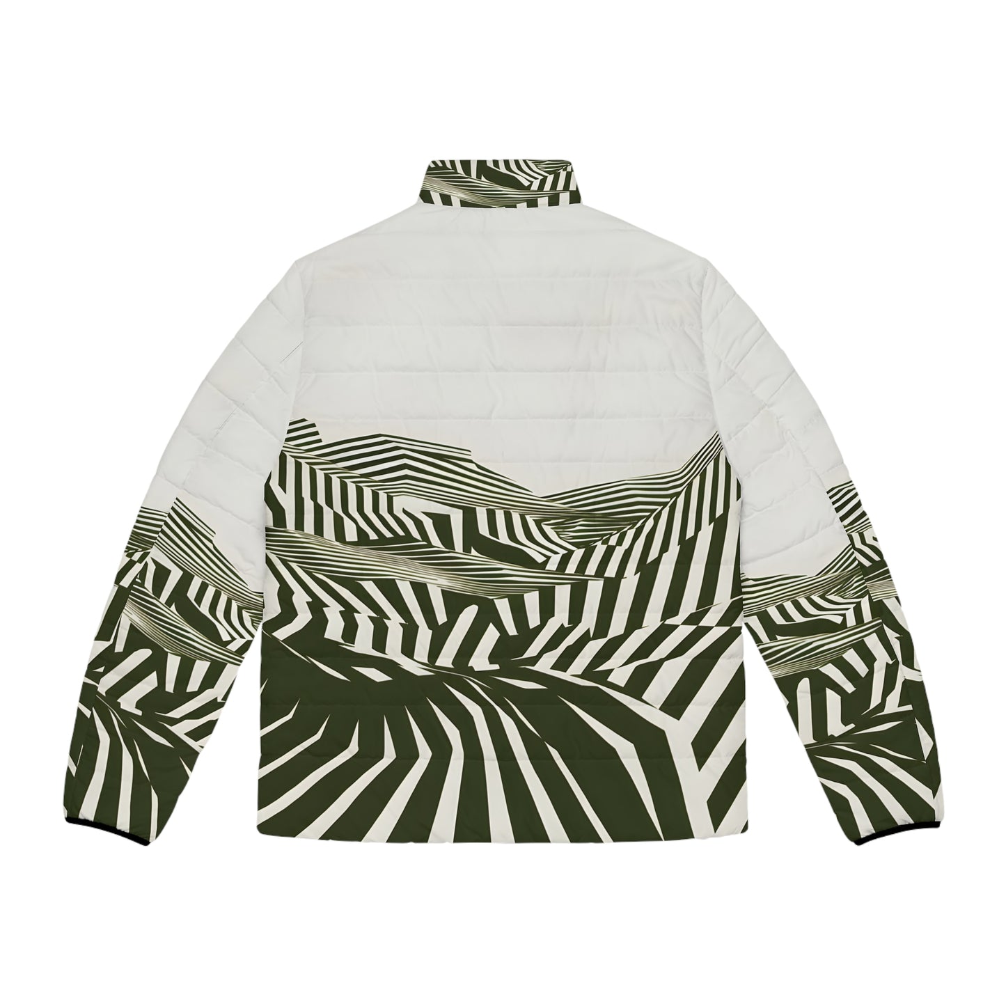 Drift Puffer Jacket All Over Print Minimal Leaf Design Stylish Outdoor Winter