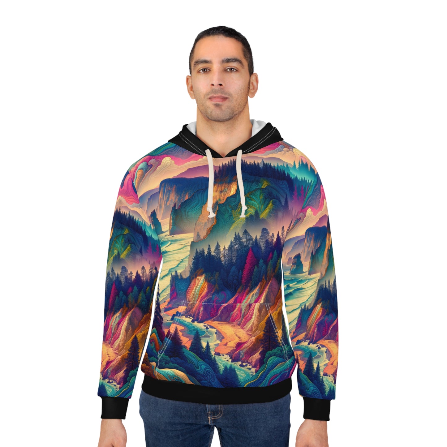 Santa Cruz California Hoodie Scenic Mountains Ocean Sunset Pullover Sweatshirt