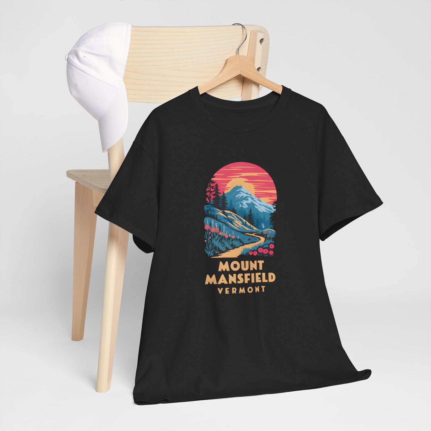 Mount Mansfield Vermont Vintage Mountain Graphic T-Shirt Nature Lover Gift