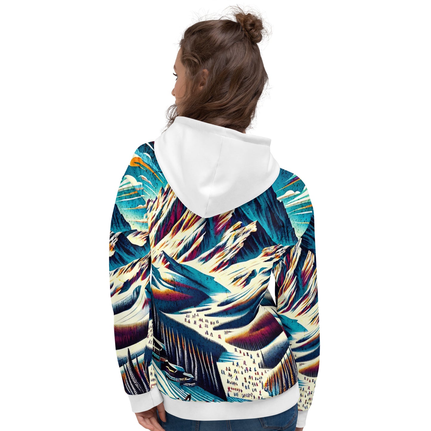 Mammoth Mountain CA Graphic Hoodie – Adult All-Over Print Pullover, Vibrant Multicolor