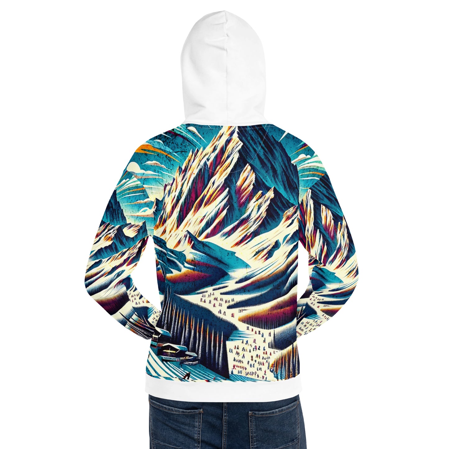 Mammoth Mountain CA Graphic Hoodie – Adult All-Over Print Pullover, Vibrant Multicolor