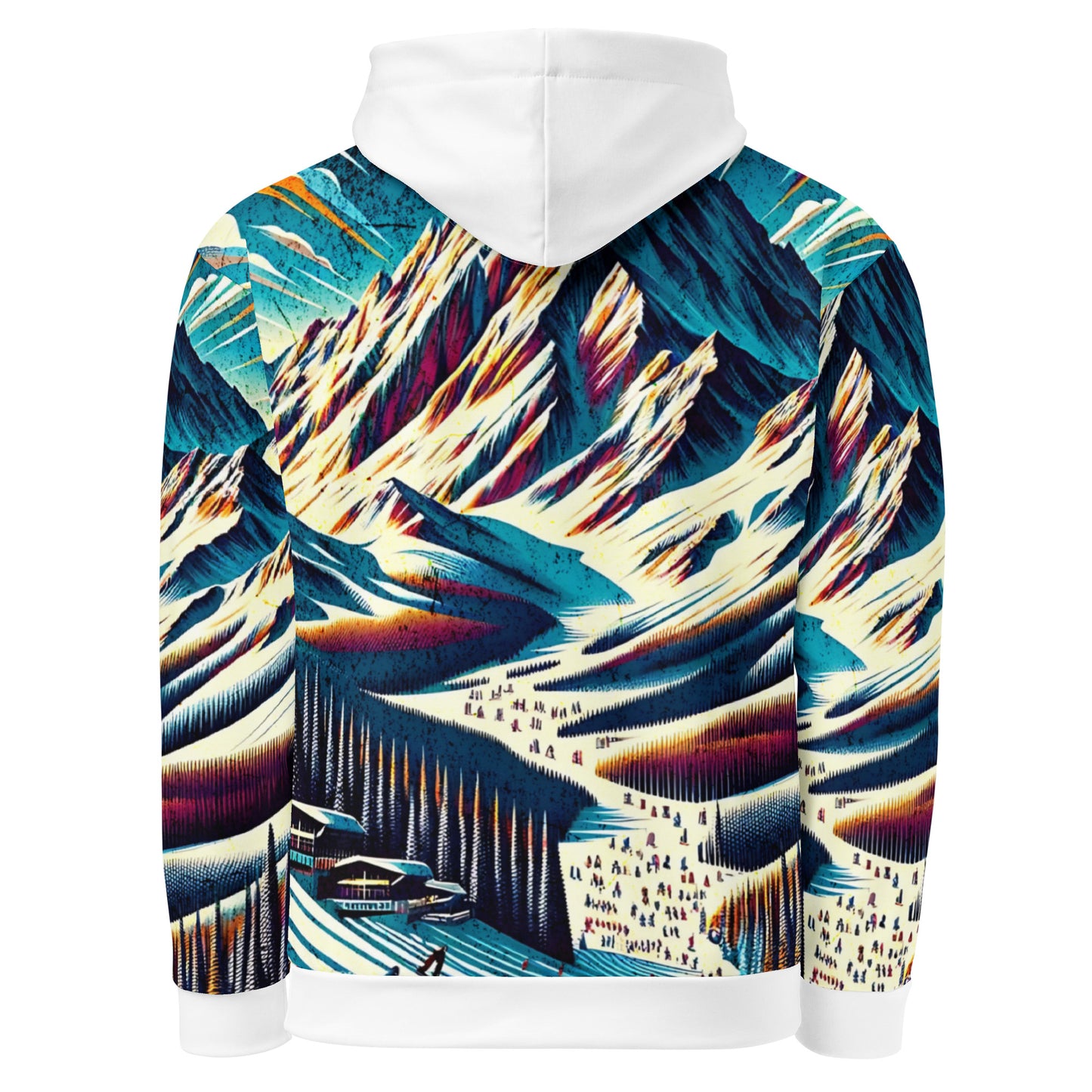 Mammoth Mountain CA Graphic Hoodie – Adult All-Over Print Pullover, Vibrant Multicolor
