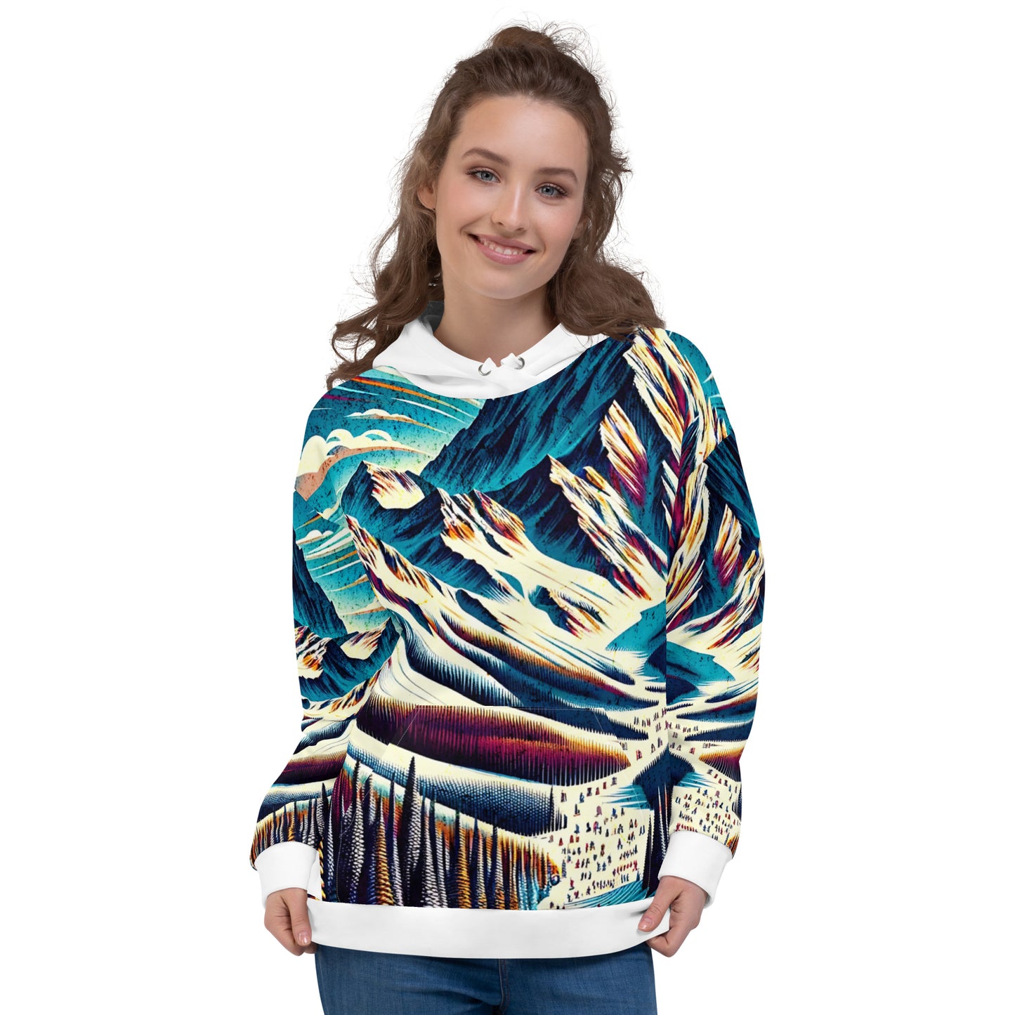Mammoth Mountain CA Graphic Hoodie – Adult All-Over Print Pullover, Vibrant Multicolor