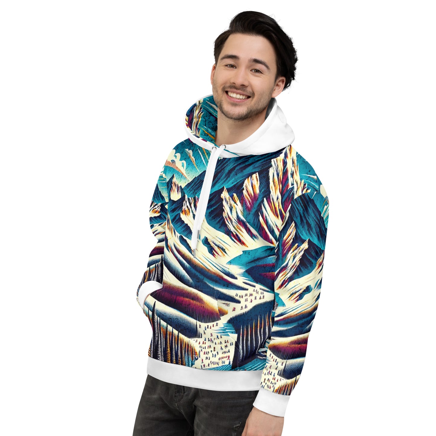 Mammoth Mountain CA Graphic Hoodie – Adult All-Over Print Pullover, Vibrant Multicolor