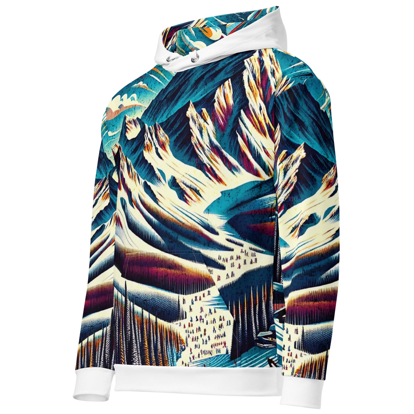 Mammoth Mountain CA Graphic Hoodie – Adult All-Over Print Pullover, Vibrant Multicolor