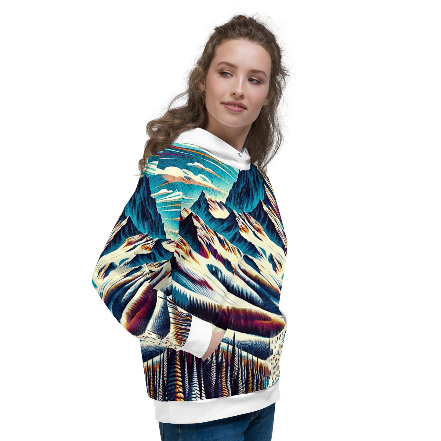 Mammoth Mountain CA Graphic Hoodie – Adult All-Over Print Pullover, Vibrant Multicolor