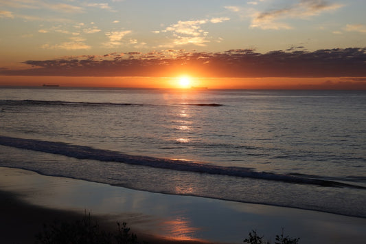 Beach Sunrise All Over Print Hoodie Perfect for Travel and Outdoor Adventures