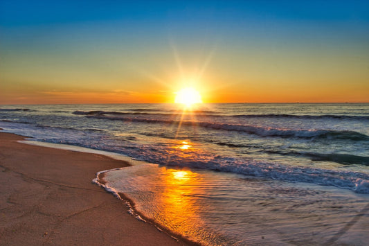 Beach Sunrise All Over Print Hoodie Perfect for Travel and Outdoor Adventures