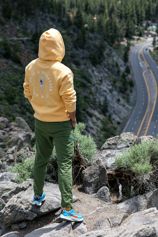 Aztec Mountain Hoodie - Unisex Boho All-Over Print Adventure Pullover
