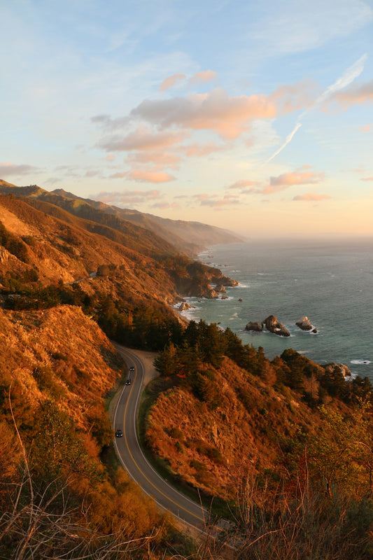 Big Sur Hoodie All Over Print Coastal Landscape Pullover Travel Adventure