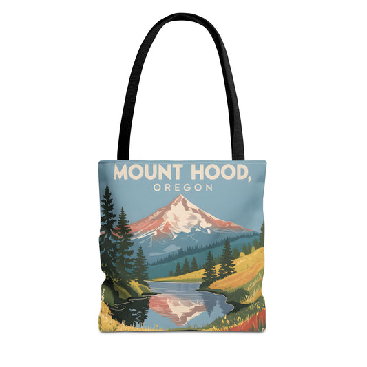 Mount Hood Oregon All Over Print Tote Bag Camping Nature Scene Outdoor Apparel