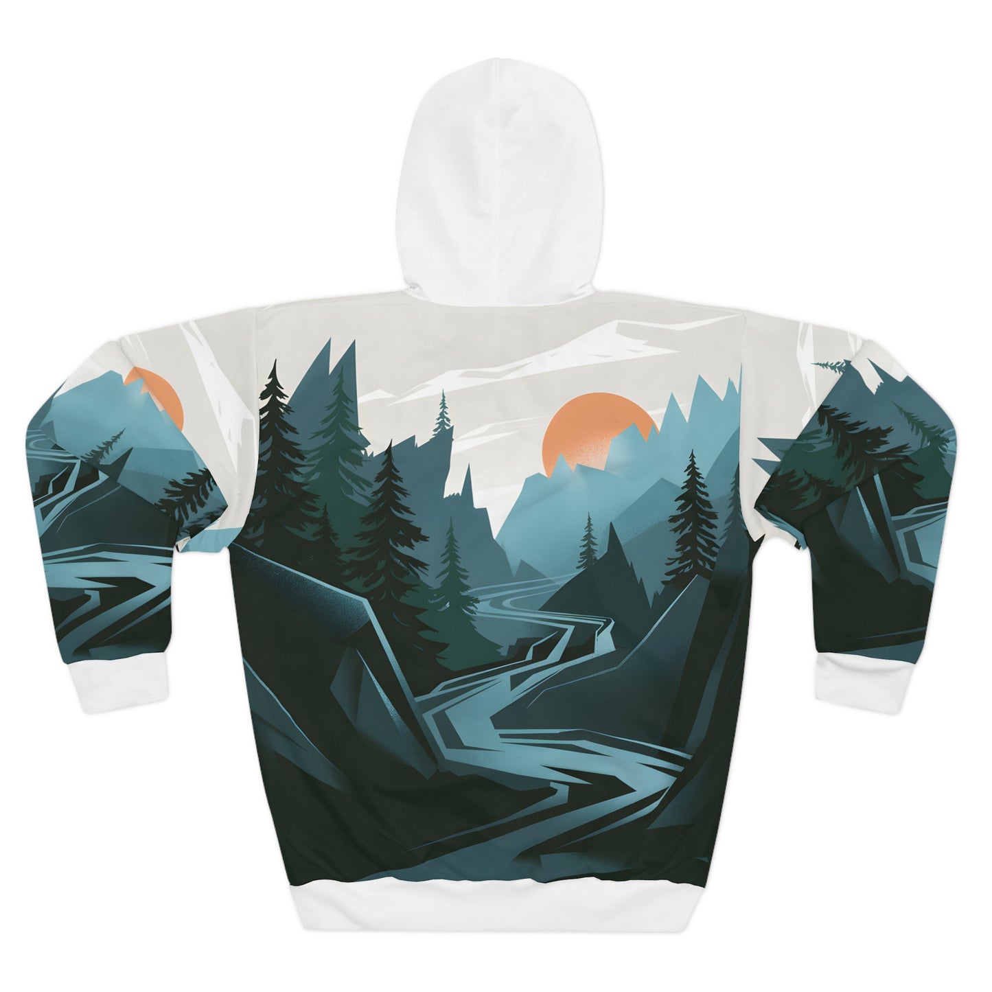 Obsidian Ridge Hoodie All Over Print Mountain Sunset Pullover Hiking Travel