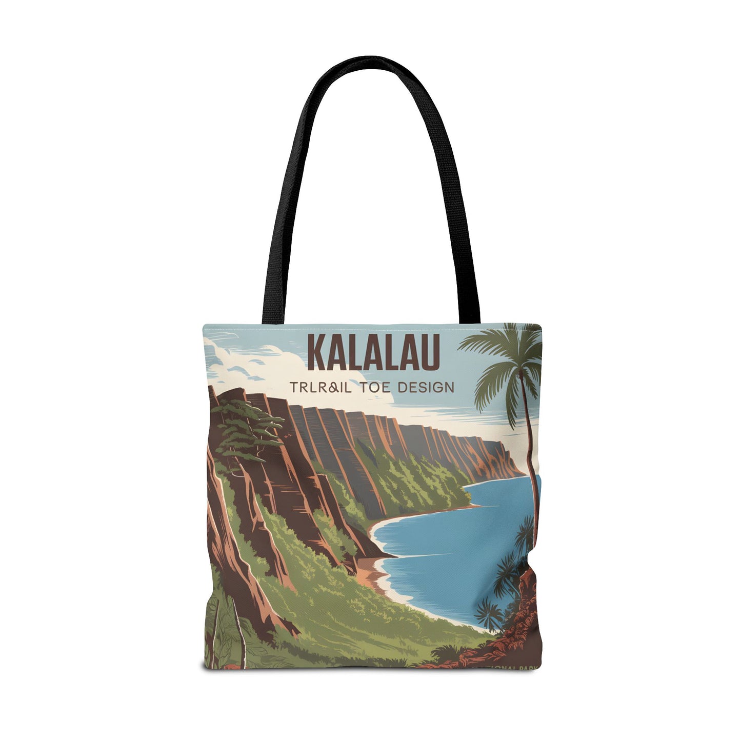Kalalau Trail All Over Print Tote Bag Nature Lover Beach Scene Eco Friendly