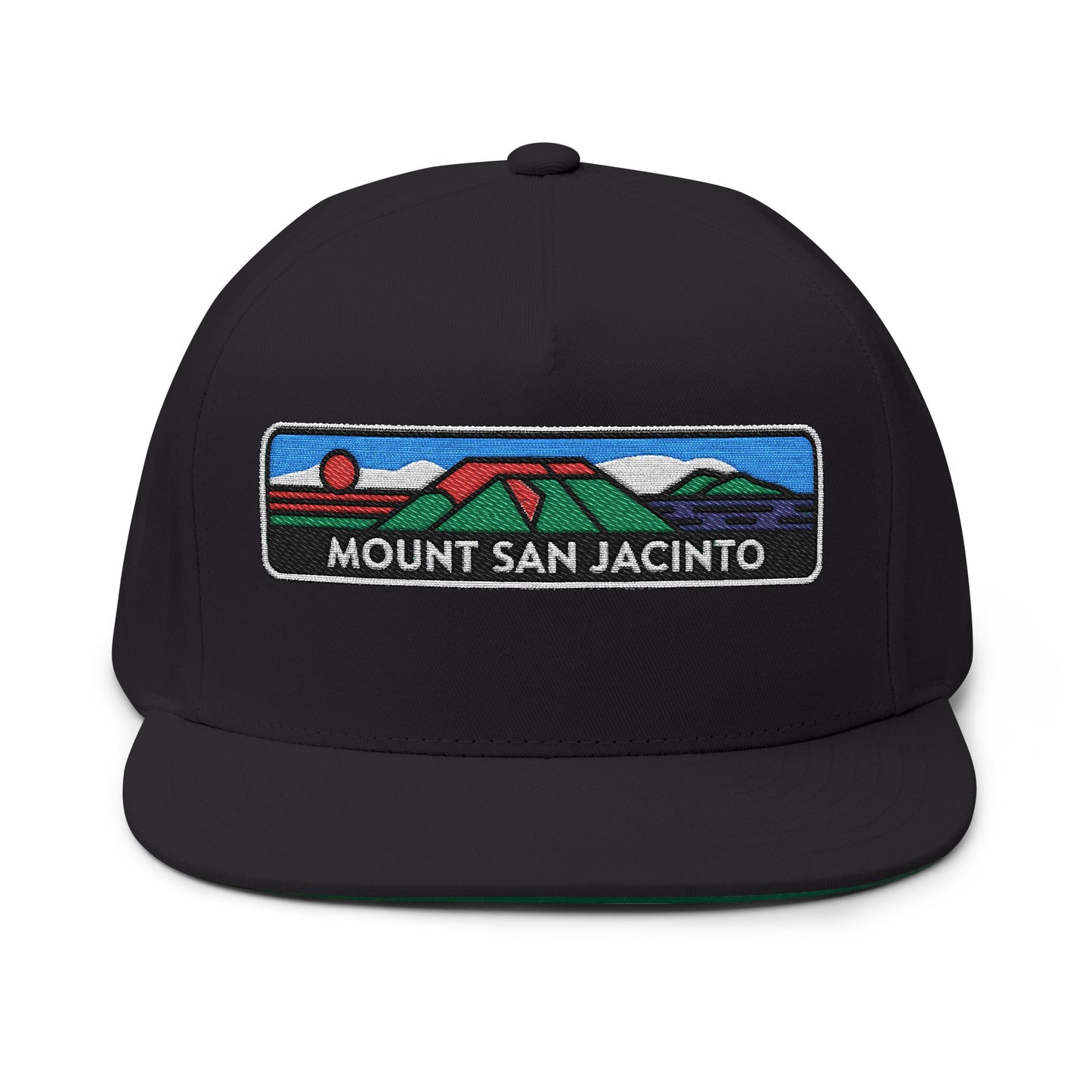 Mount San Jacinto California Flat Bill Hat Outdoor Adventure Apparel Adjustable