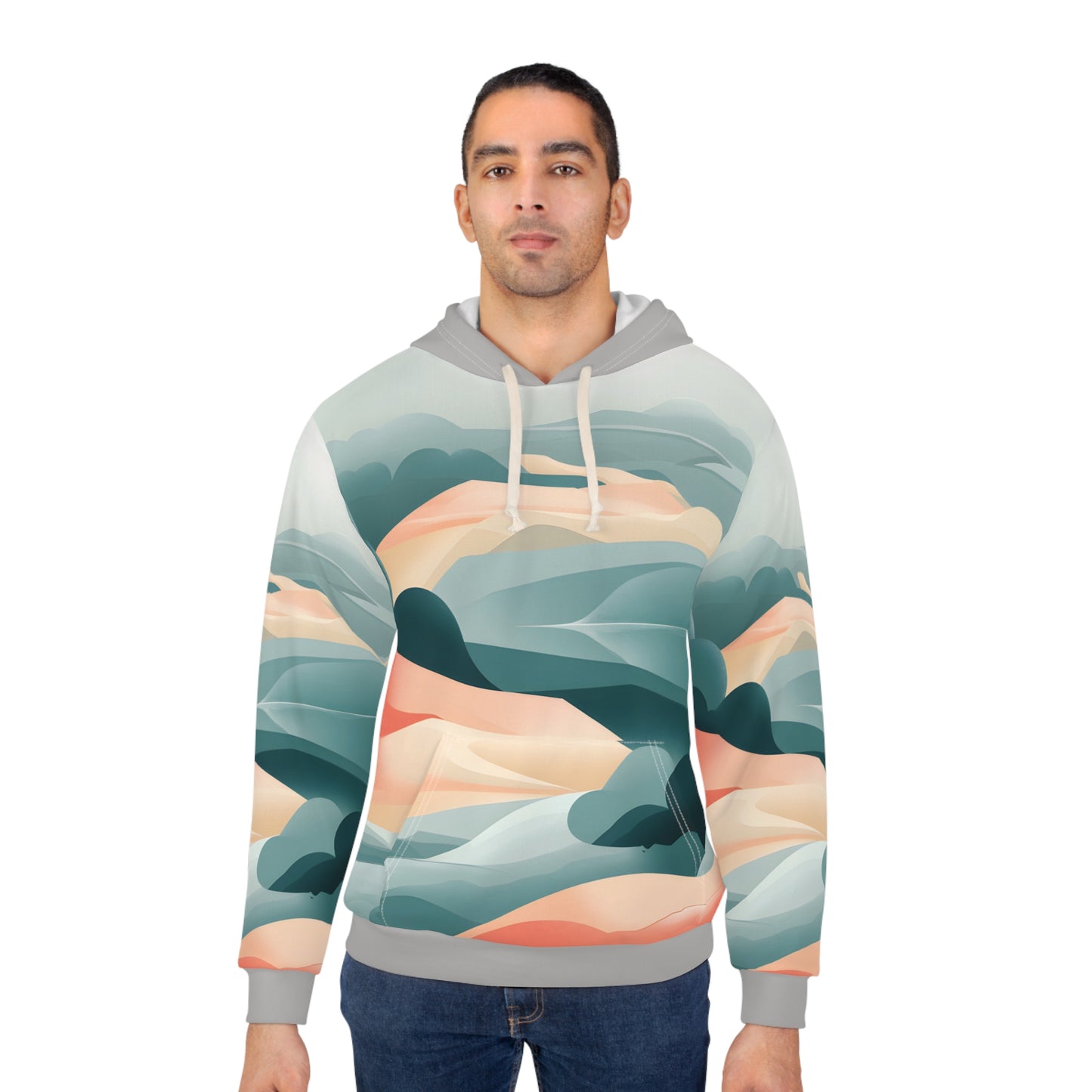 All Over Print Hoodie Fogline Embrace Outdoor Travel Apparel for Adventurers