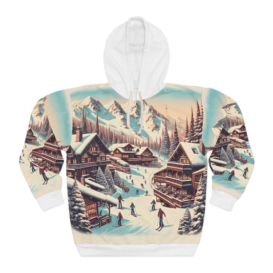 Heavenly California All Over Print Pullover Hoodie Ski Resort Outdoor Apparel