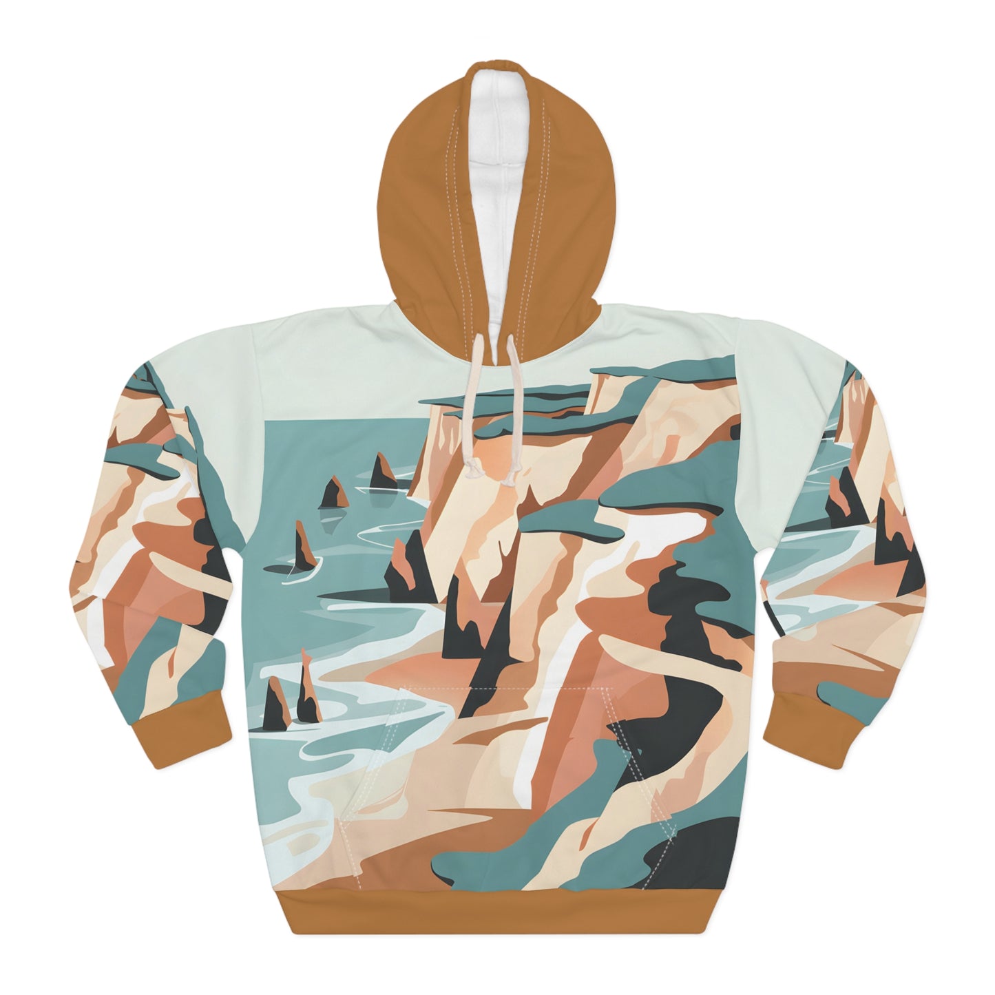 Ethereal Bluffs All-Over Print Hoodie Outdoor Travel Apparel Casual Wear Unisex