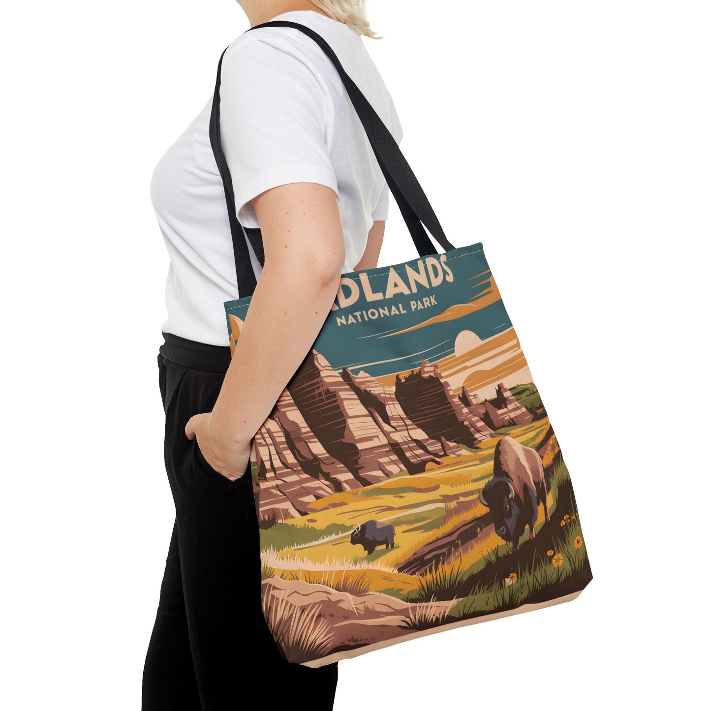 Badlands National Park All Over Print Tote Bag Scenic Landscape Design Art