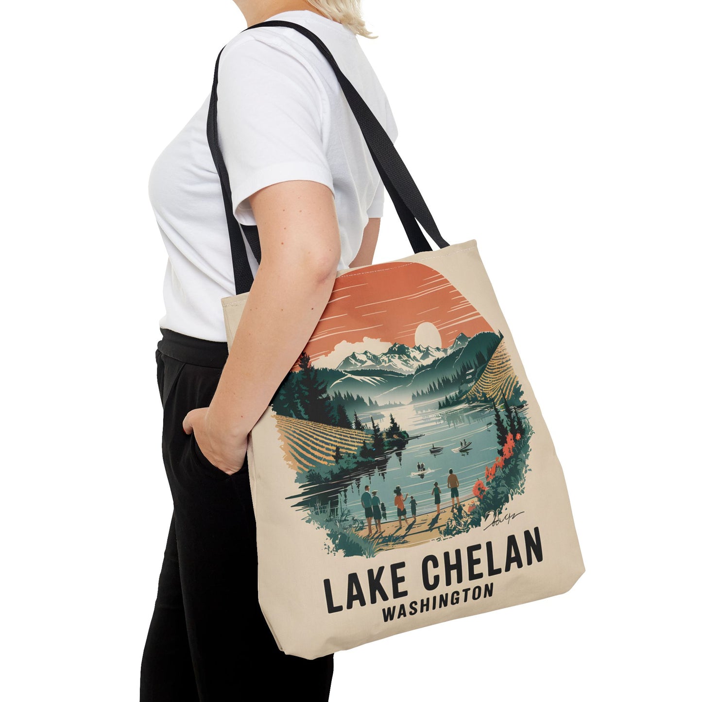 Lake Chelan Washington Scenic Tote Bag All Over Print Outdoor Adventure