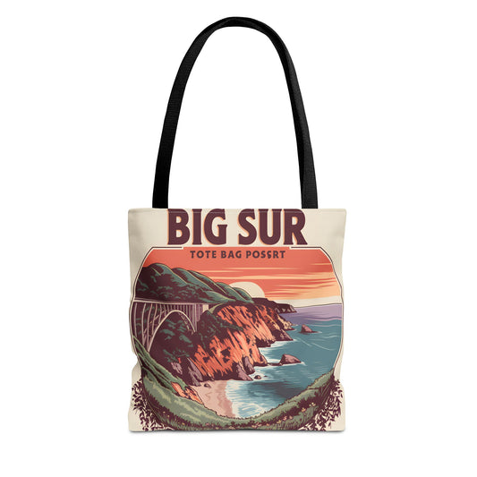 Big Sur Scenic Tote Bag Coastal Landscape Eco-Friendly All Over Print Apparel