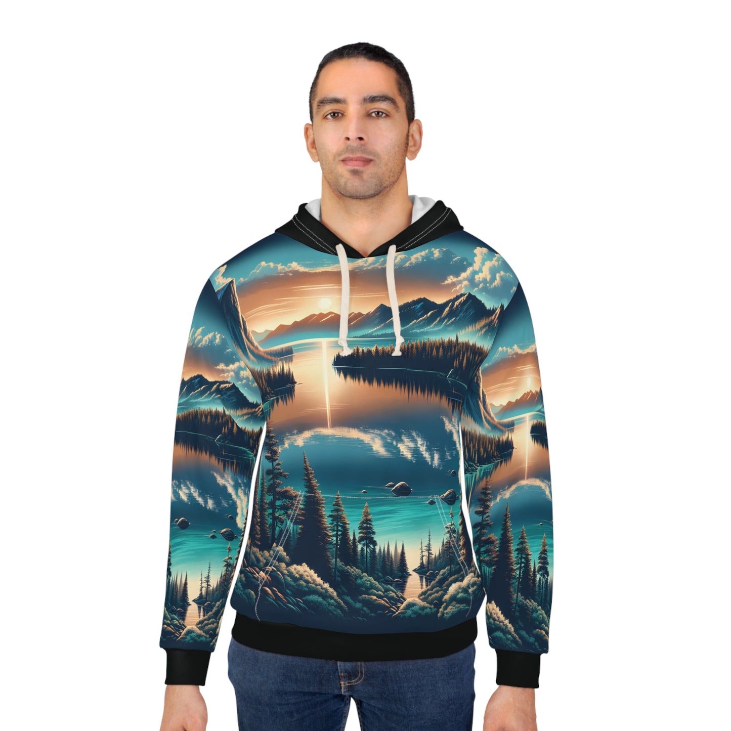 Lake Tahoe Hoodie All Over Print Scenic Pullover Nature Adventure Travel Apparel