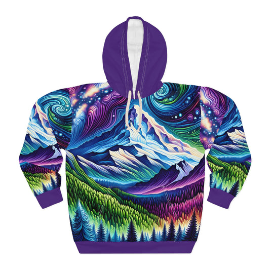 Mount Adams Hoodie All Over Print Nature Artwork Outdoor Apparel Casual Wear