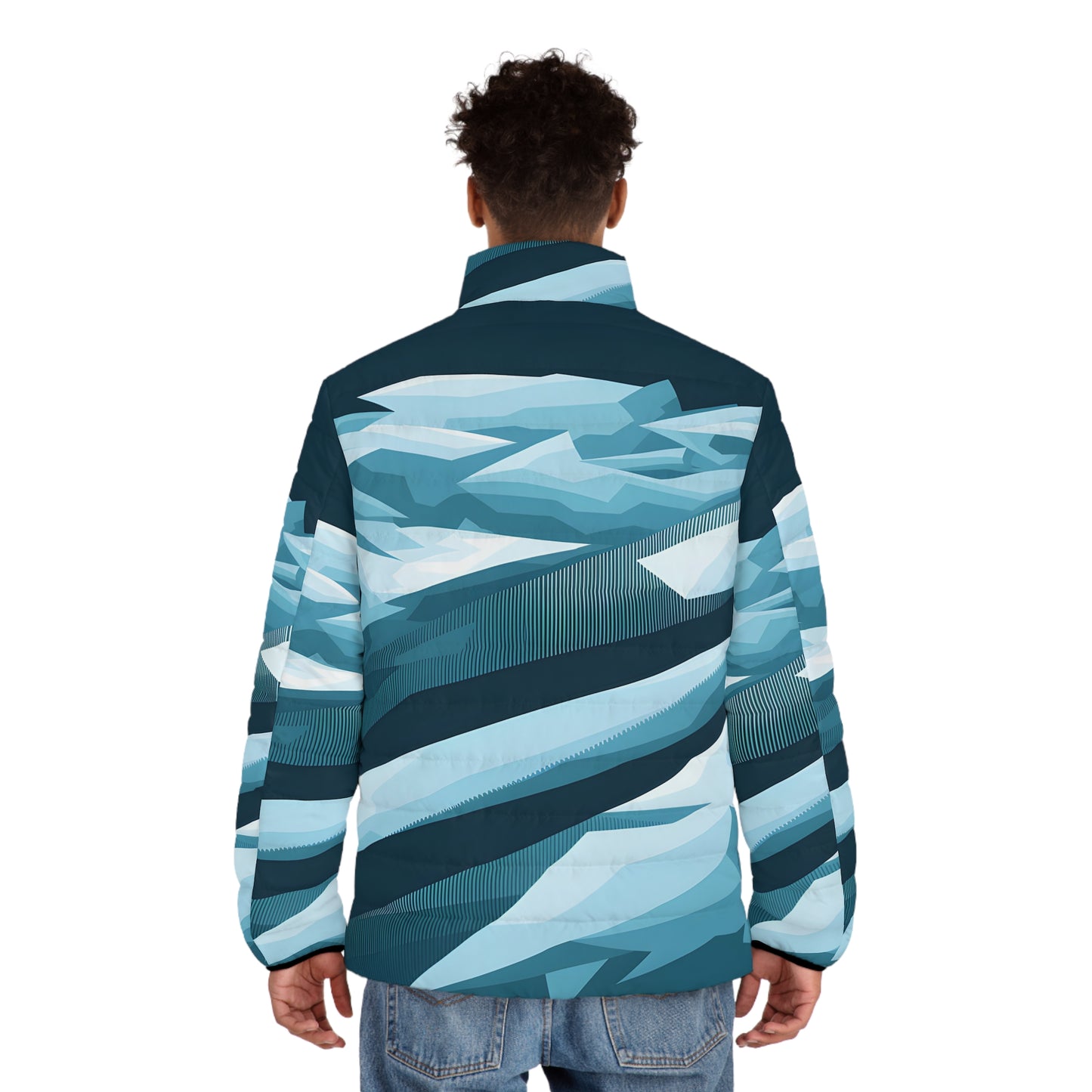 Gradient Ice Puffer Jacket Stylish Outdoor Apparel for Cold Weather Fashion