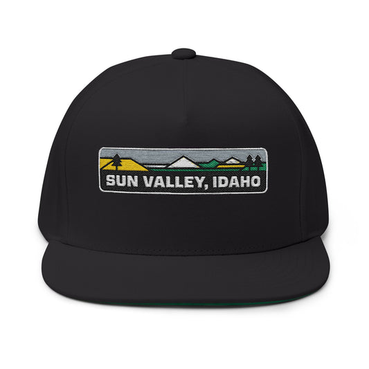 Sun Valley Idaho Flat Bill Hat Outdoor Adventure Adjustable Cap Stylish Design