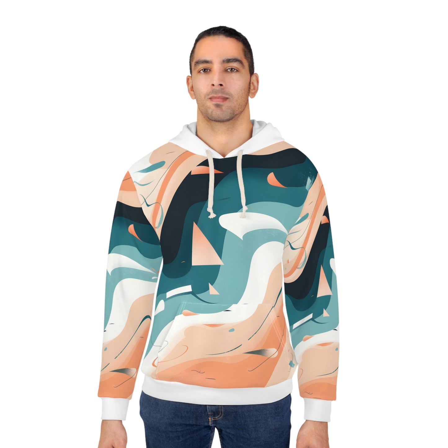 Windcarved Pulse Art Inspired All Over Print Hoodie Adventure Wear Apparel