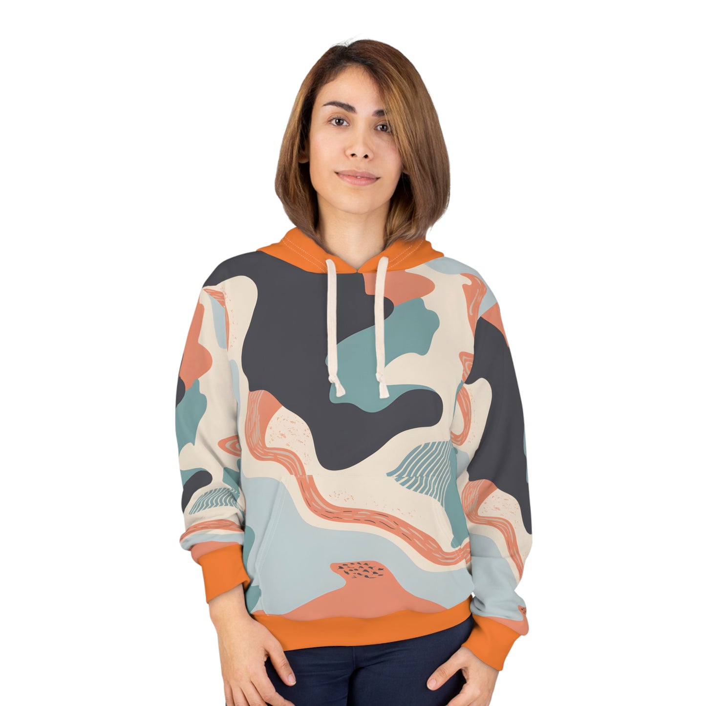 Coral Basin Hoodie All Over Print Unisex Pullover Outdoor Adventure Streetwear
