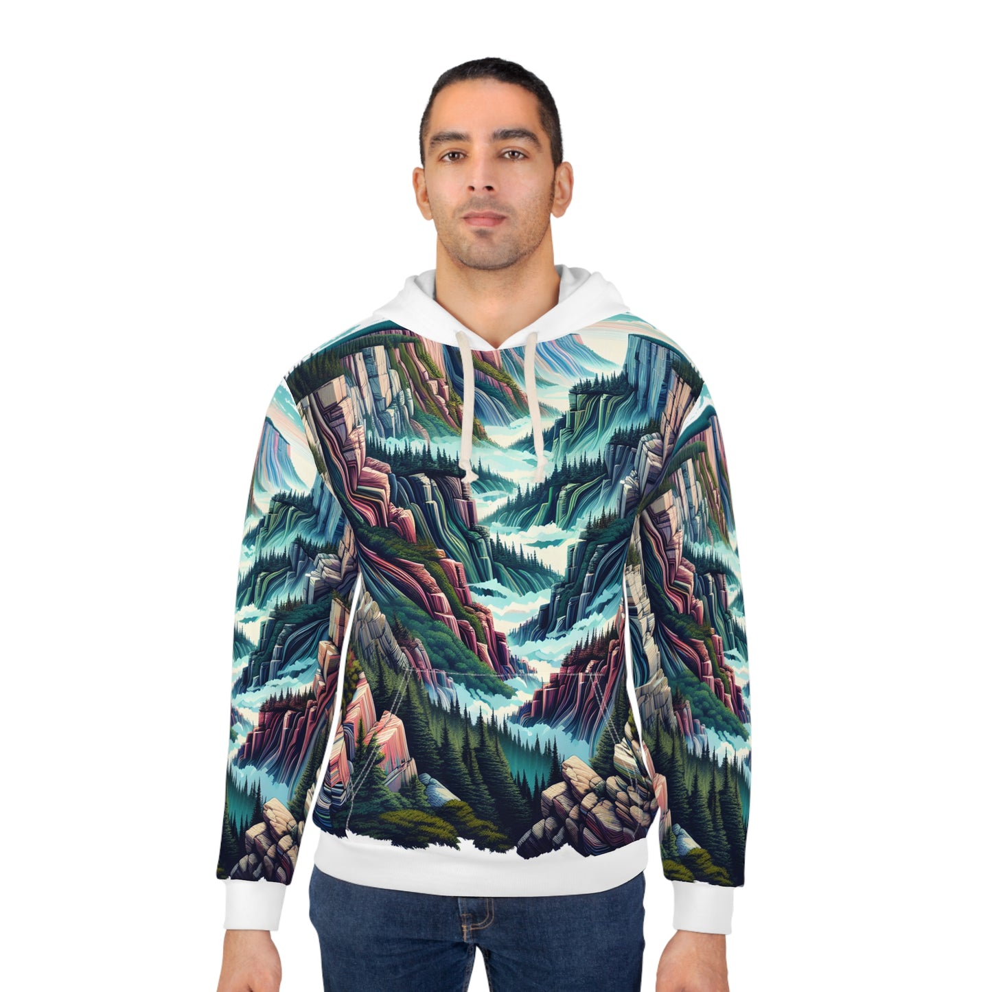 Acadia National Park Pullover Hoodie Precipice Trail All Over Print Outdoor Gear