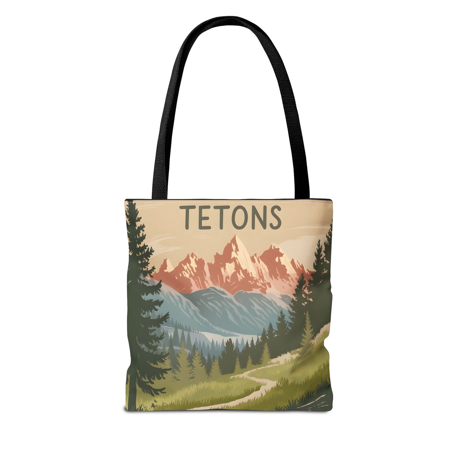 Tetons All Over Print Tote Bag Mountain Landscape Nature Eco-Friendly Apparel