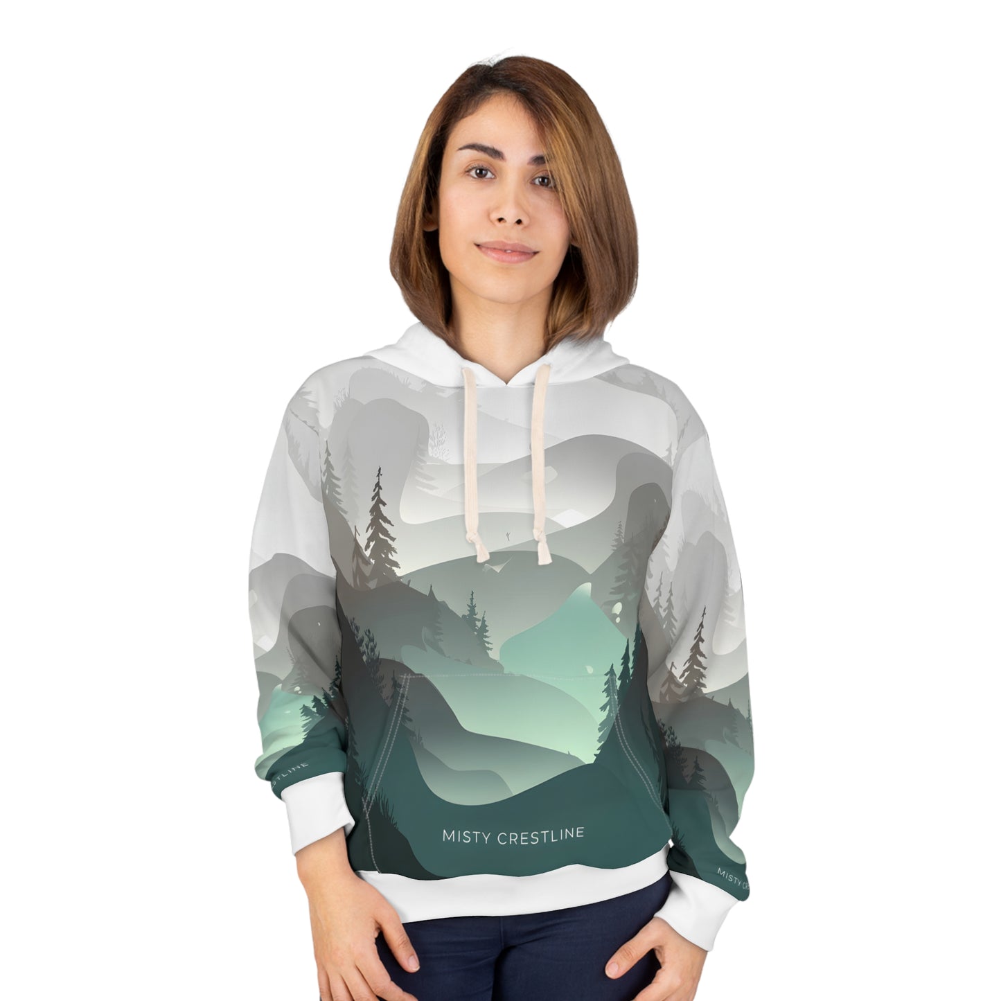 Misty Crestline All Over Print Pullover Hoodie Outdoor Apparel Travel Lovers