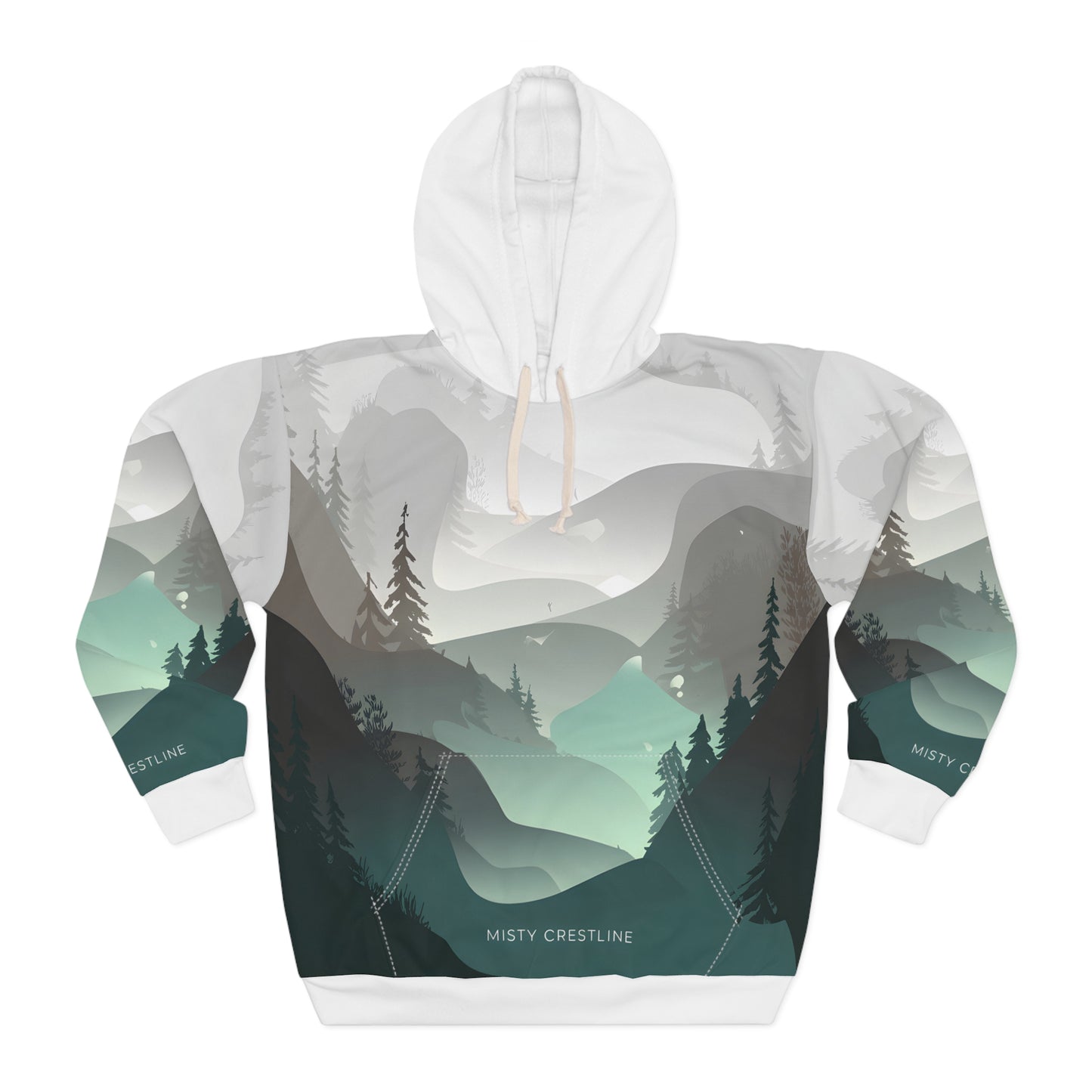 Misty Crestline All Over Print Pullover Hoodie Outdoor Apparel Travel Lovers