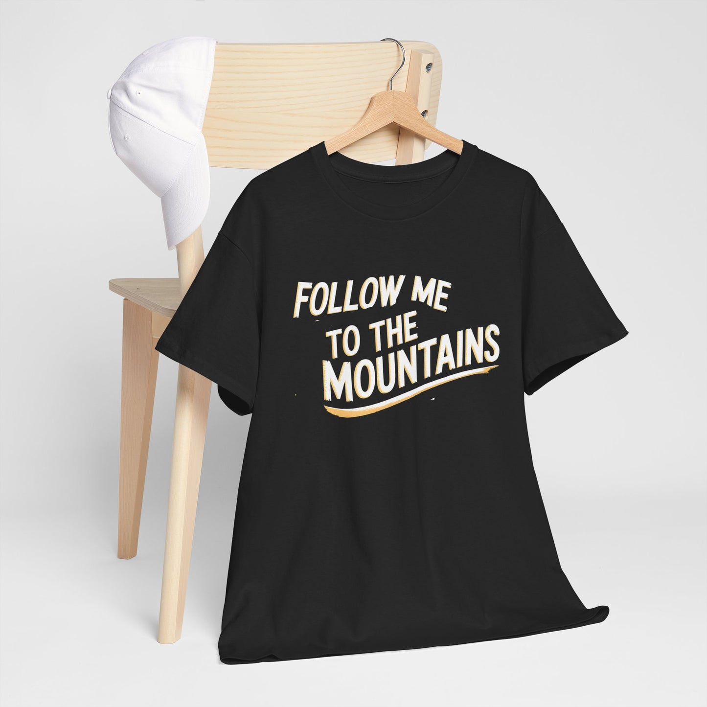 Follow Me to the Mountains Vintage Outdoor Adventure Graphic T-Shirt Casual