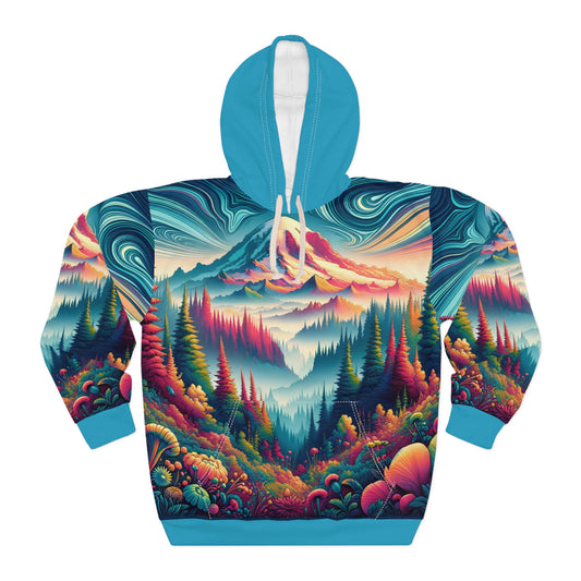 Mount Rainier Hoodie All Over Print Outdoor Adventure Pullover Mountain Graphic