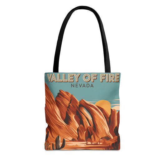 Valley of Fire Nevada All Over Print Tote Bag Desert Landscape Art Travel Gift