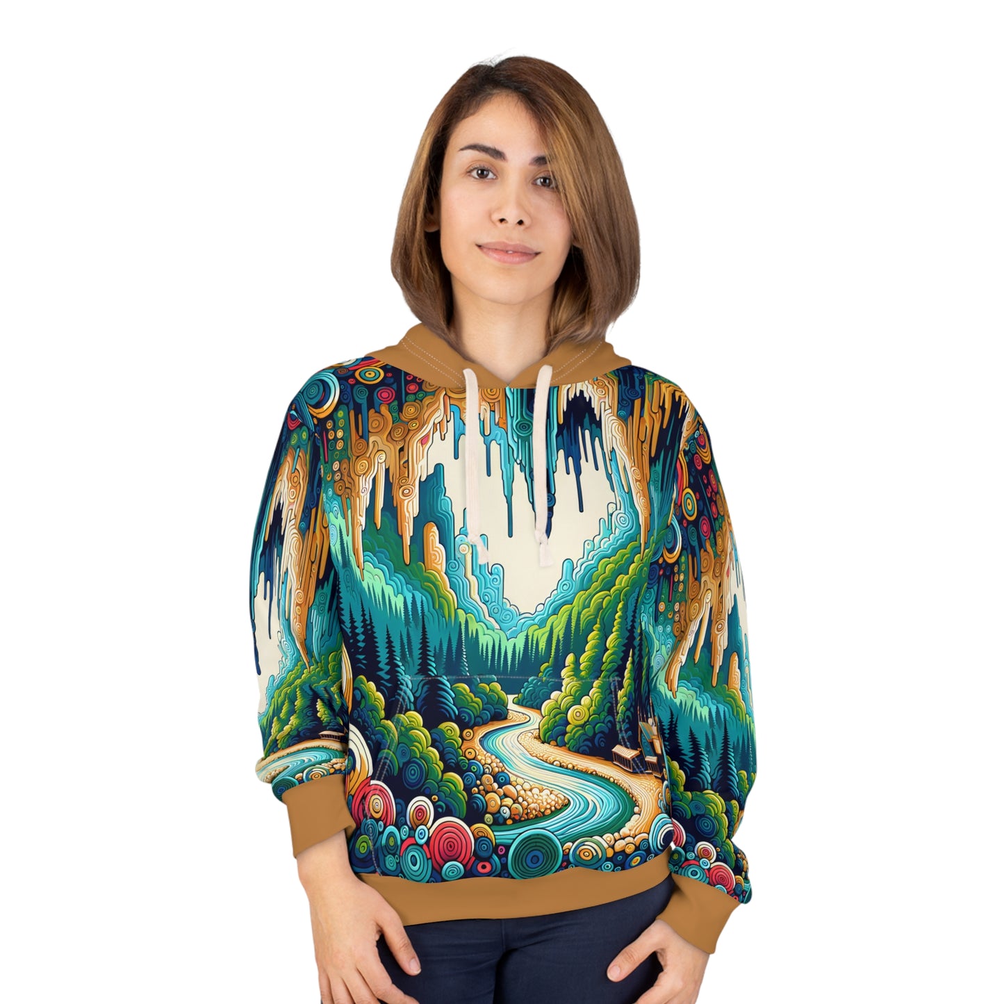 Mystic River National Park Hoodie All-Over Print Artistic Nature Pullover