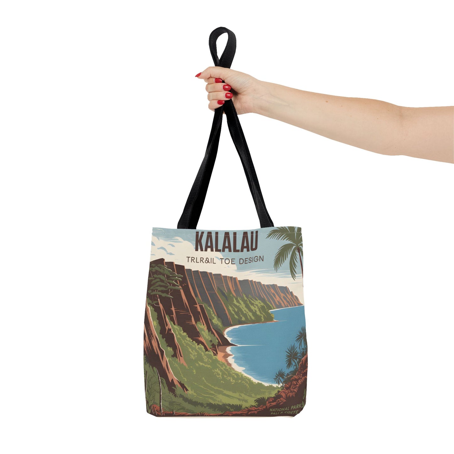 Kalalau Trail All Over Print Tote Bag Nature Lover Beach Scene Eco Friendly