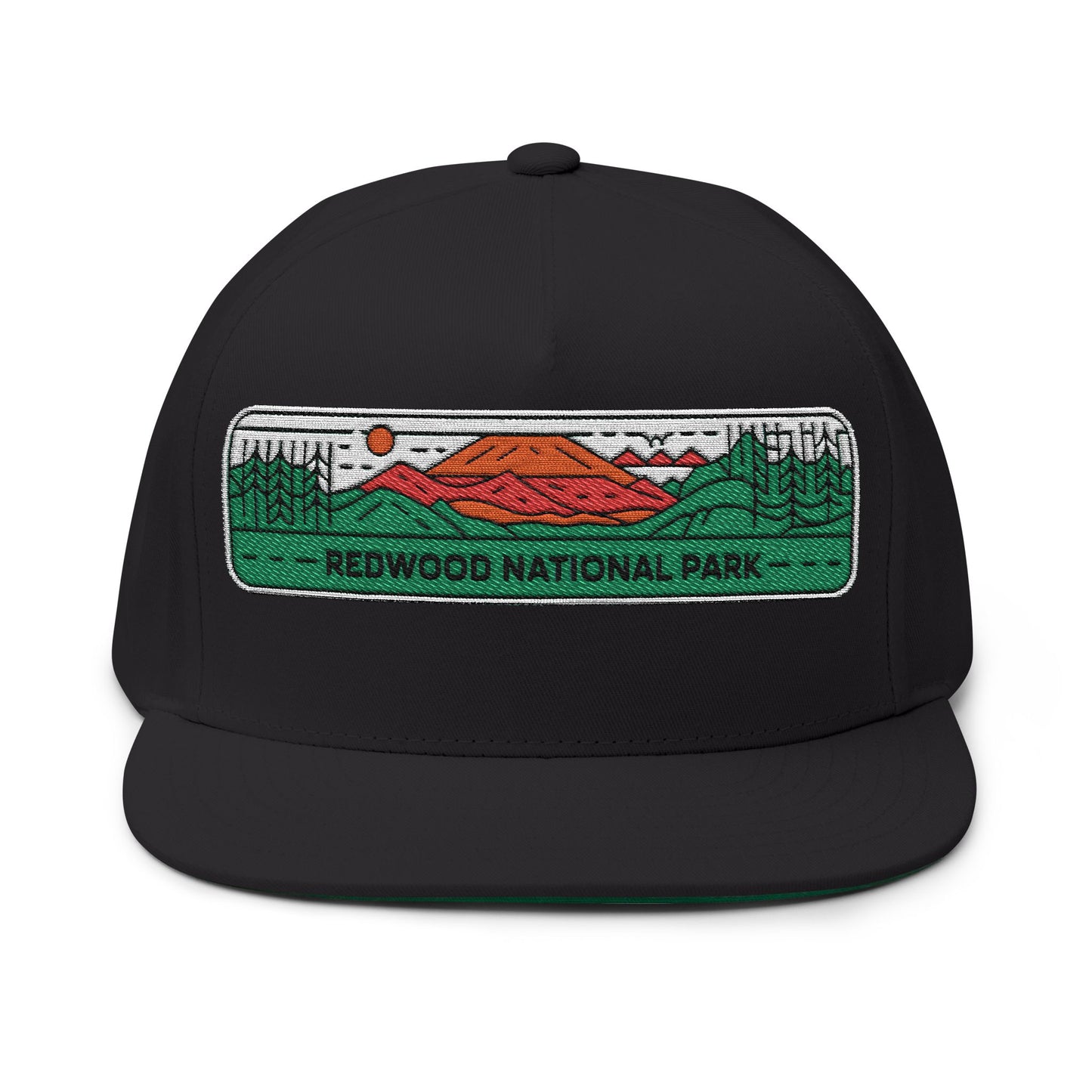 Redwood National Park Flat Bill Hat Outdoor Adventure Apparel Adjustable Cap