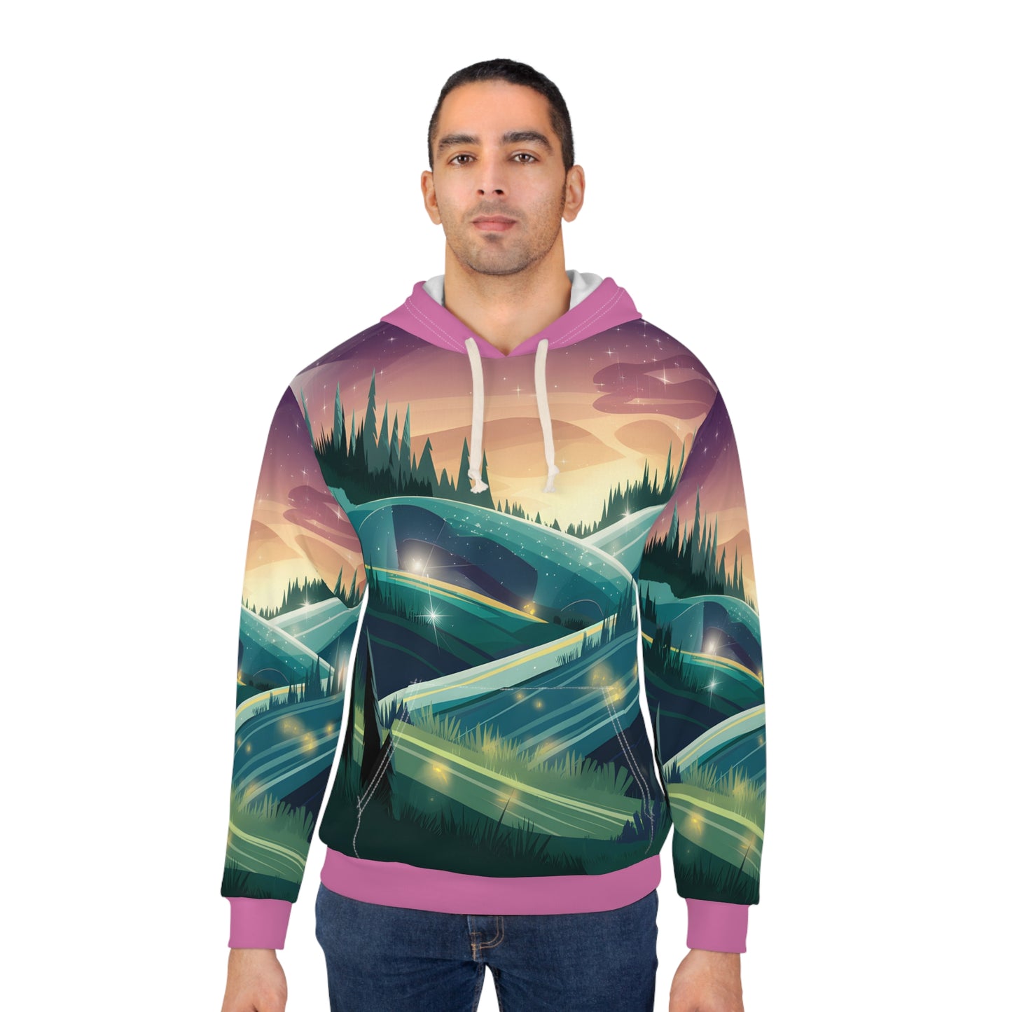 Dreamscape Forest Hoodie All Over Print Night Sky Landscape Aesthetic Pullover
