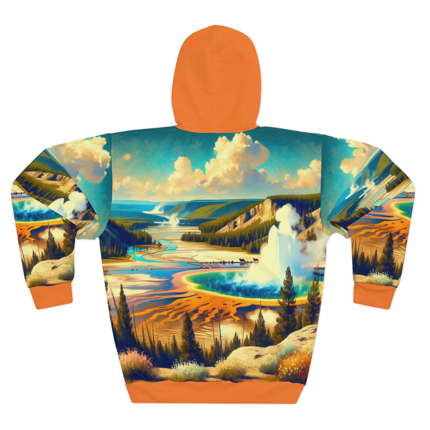 Yellowstone National Park Hoodie All-Over Print Geyser & Hot Springs Pullover
