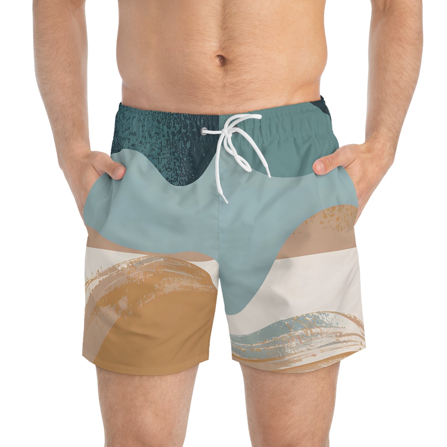 Mens Seaglass Coast Swim Trunks Beach Shorts Summer Swimwear Style Quick Dry