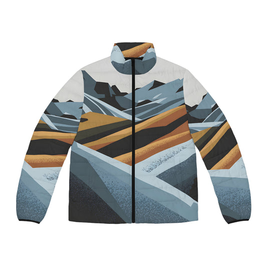 Slate Tundra Puffer Jacket for Outdoor Adventures Graphic Design Warm Winter