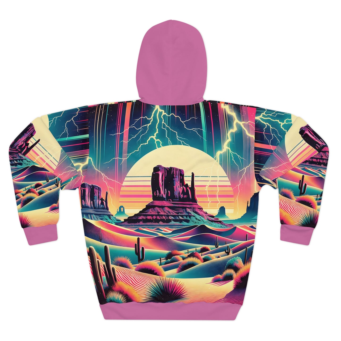 Psychedelic Southwest Desert Hoodie with Abstract Landscape Patterns