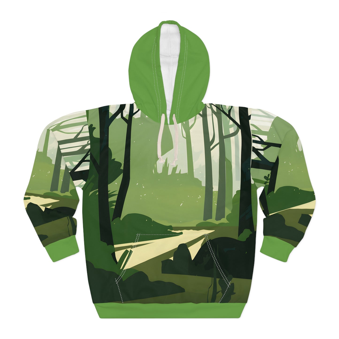 Minimal Forest All Over Print Pullover Hoodie Casual Wear Outdoor Adventures